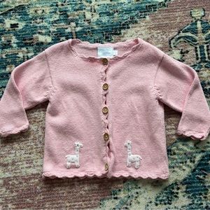 Little English pink giraffe crochet sweater